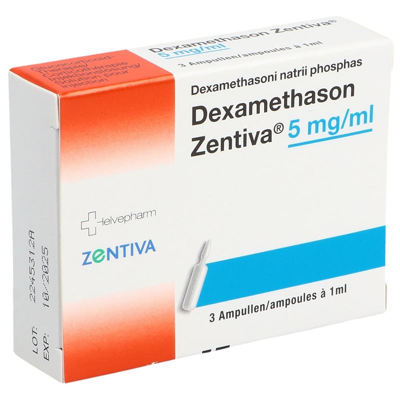 DEXAMETHASON Zentiva Inj Lös 5 mg/ml 3 Amp 1 ml