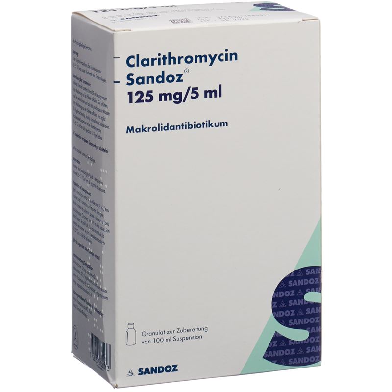 CLARITHROMYCIN Sandoz 125 mg/5ml f Susp Fl 100 ml