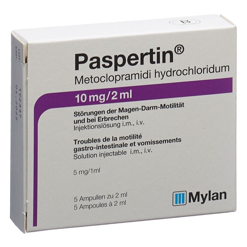 PASPERTIN Inj Lös 10 mg/2ml 5 Amp 2 ml