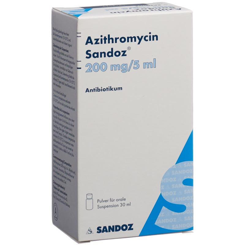 AZITHROMYCIN Sandoz 200 mg/5ml f Susp Fl 30 ml