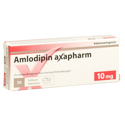 AMLODIPIN axapharm Tabl 10 mg 30 Stk