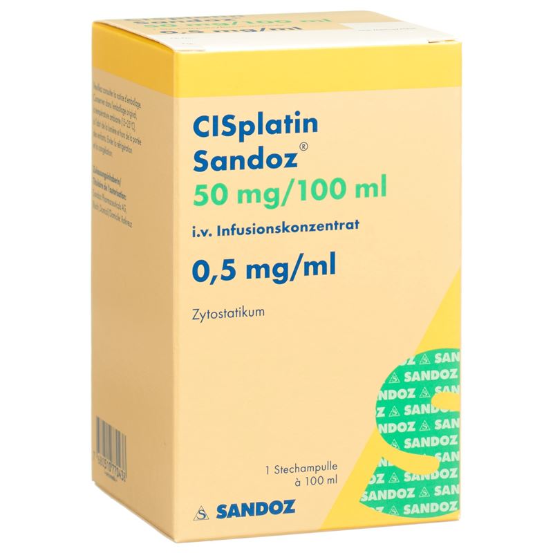 CISPLATIN Sandoz 50 mg/100ml Durchstf 100 ml