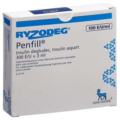 RYZODEG Penfill Inj Lös 5 Patrone 3 ml