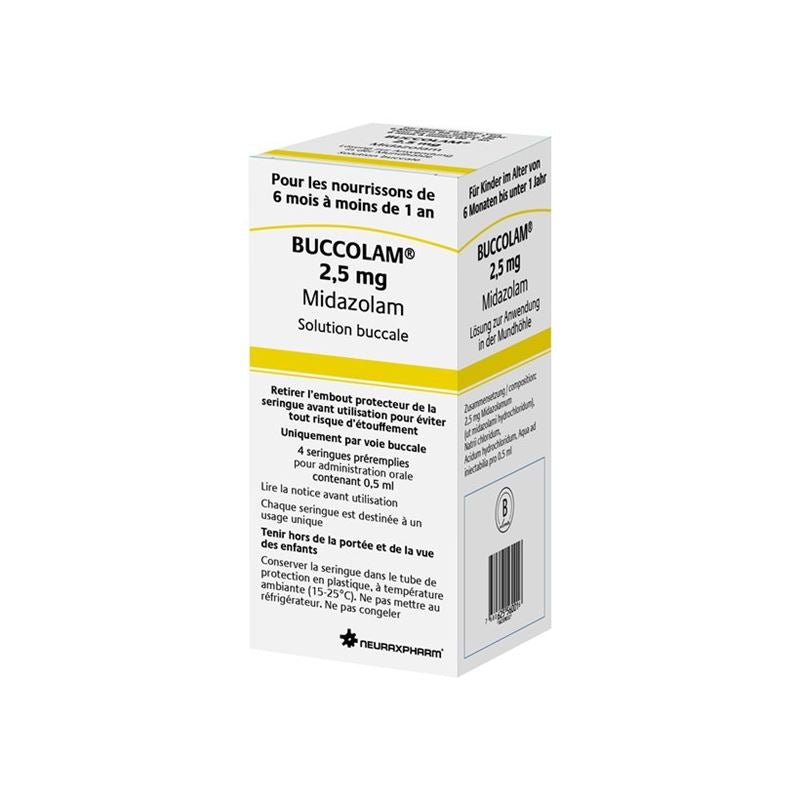 BUCCOLAM Lös 2.5 mg/0.5ml Fertspr 4 Stk