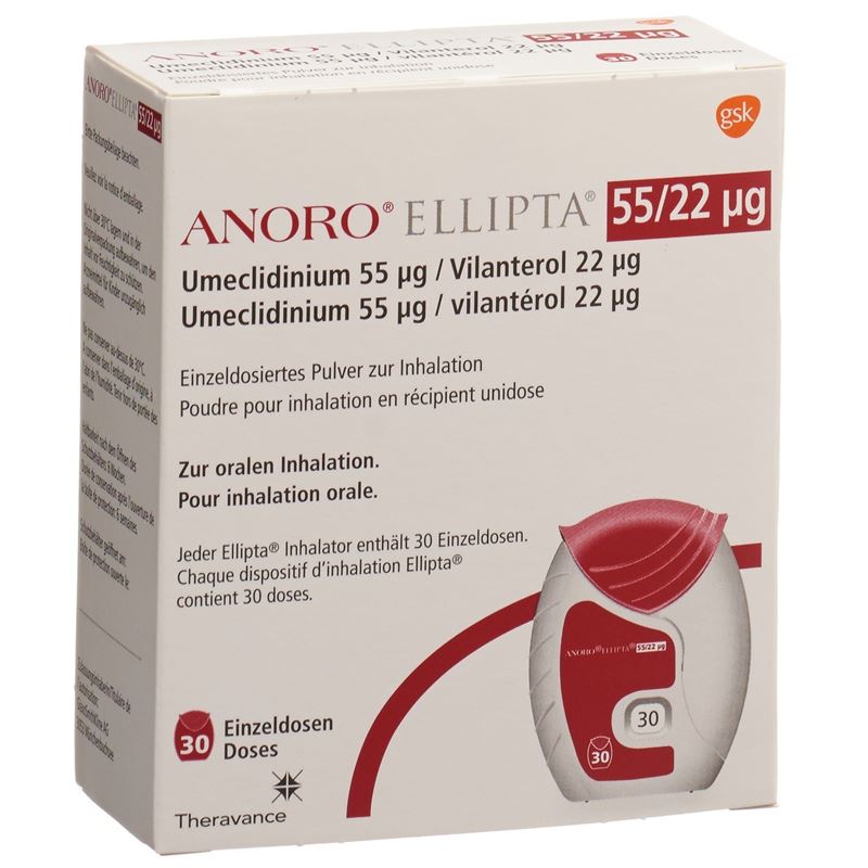 ANORO ELLIPTA Inh Plv 55mcg/22mcg 30 Dos