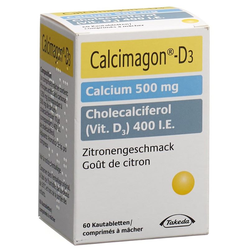 CALCIMAGON D3 Kautabl 500/400 Zitrone 60 Stk