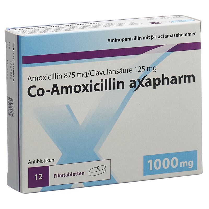 CO-AMOXICILLIN axapharm Filmtabl 1000 mg 12 Stk