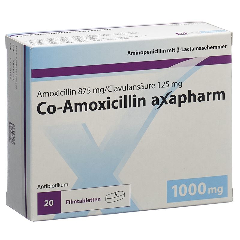 CO-AMOXICILLIN axapharm Filmtabl 1000 mg 20 Stk