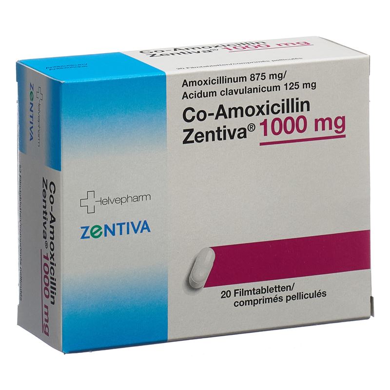 CO-AMOXICILLIN Zentiva Filmtabl 1000 mg 20 Stk