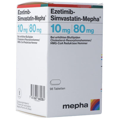 EZETIMIB-SIMVASTATIN Mepha Tabl 10/80 mg Ds 98 Stk