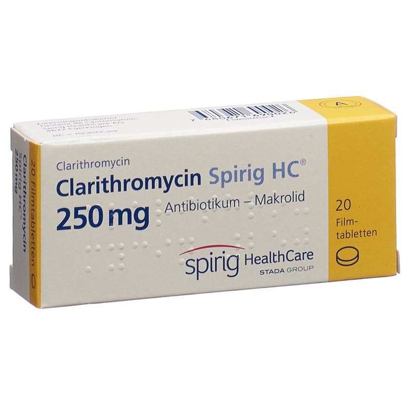 CLARITHROMYCIN Spirig HC Filmtabl 250 mg 20 Stk