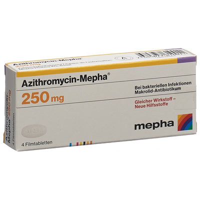 AZITHROMYCIN Mepha Filmtabl 250 mg 4 Stk