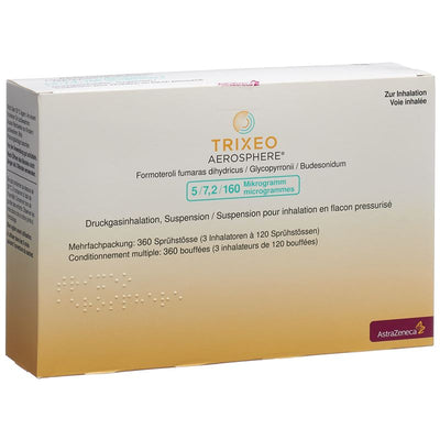 TRIXEO AEROSPHERE 5/7.2/160 mcg 3 x 120 Dos