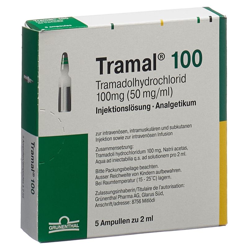 TRAMAL Inj Lös 100 mg/2ml 5 Amp 2 ml